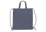 drawstring rugzak gerecycled katoen 38x42cm - blauw