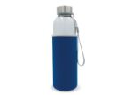 waterfles glas met sleeve 500 ml - blauw