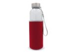 waterfles glas met sleeve 500 ml - rood