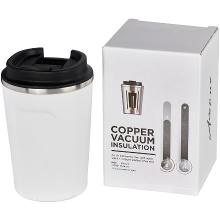 koperen thermosbeker lekvrij 360 ml - wit