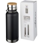 koperen thermosfles thor 480 ml - zwart