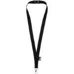 tom gerecyclede pet lanyard met sluiting - zwart