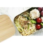tite rvs lunchtrommel met bamboe deksel