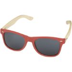 sun ray zonnebril van bamboe - rood