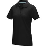 dames polo met korte mouwen gots bio textiel - zwart