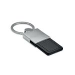 sleutelhanger met glimmend metalen afwerking. - zwart