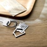2-delige metalen sleutelhanger i.v.v. een huis.
