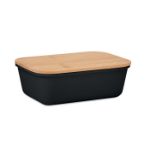 lunchbox met bamboe deksel 1000 ml - zwart