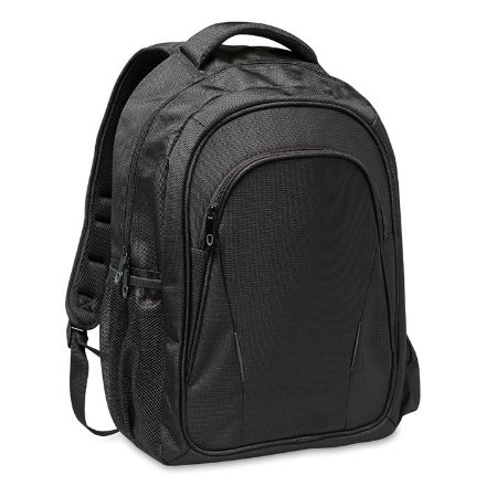 15 inch laptop rugtas met hoofdvak en voorvak.