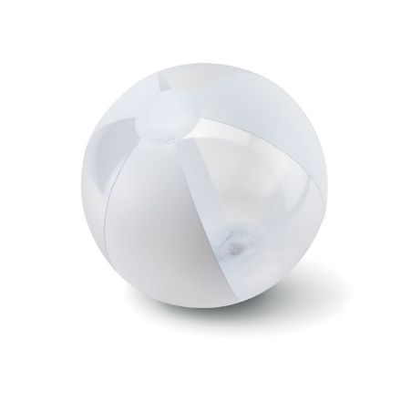strandbal transparante vlakken. 24 cm - wit