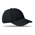 baseball cap van twill katoen. - zwart