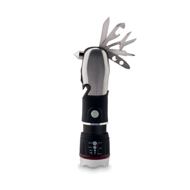 9-delige multitool met led-lamp.