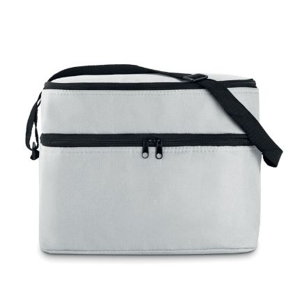 koeltas 600d polyester met 2 compartimenten. - wit