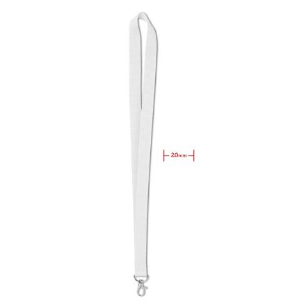 lanyard met metalen haak. - wit