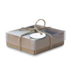 set van 4 onderzetters van leisteen.