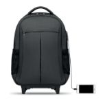 laptoprugzak met trolleyhandvat en wieltjes.
