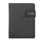 a5 schrijfmap met 4000 mah powerbank en pu magneet