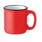 keramische vintage beker. 240 ml - rood