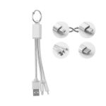 sleutelhanger met oplaadkabel - zilver