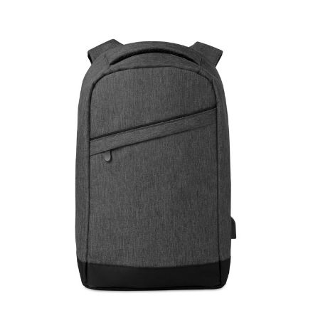 nylon rugtas powerbank - zwart