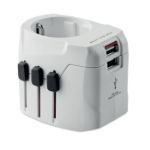 universele skross geaarde reisadapter, 3-polig.