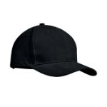 brushed cotton basebal cap - zwart