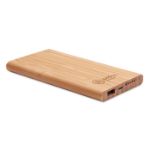 draadloze bamboe powerbank 6000 mah