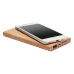 draadloze bamboe powerbank 6000 mah