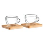 espresso set met bamboe onderzetter 90 ml