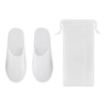 flip flap hotelslippers in pouch - wit