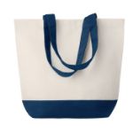 canvas strandtas kleuren patty - blauw