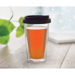 dubbelwandig glas met deksel bielo 350 ml