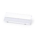 aluminium naamspeld met vervangbaar papier. - wit