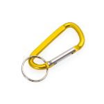aluminium karabijnhaak met ring - geel