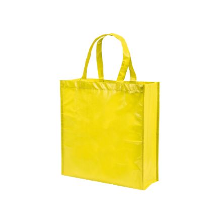 gelamineerde non-woven boodschappentas moss - geel