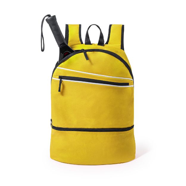 rugzak polyester met schoenvak - geel