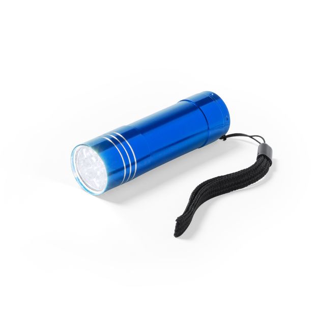 aluminium zaklamp 9 leds - blauw