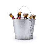 metalen emmer 6 liter met flesopener
