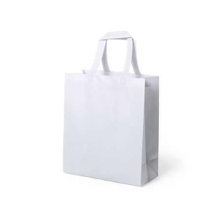 winkeltas non-woven gelamineerd calcula - wit