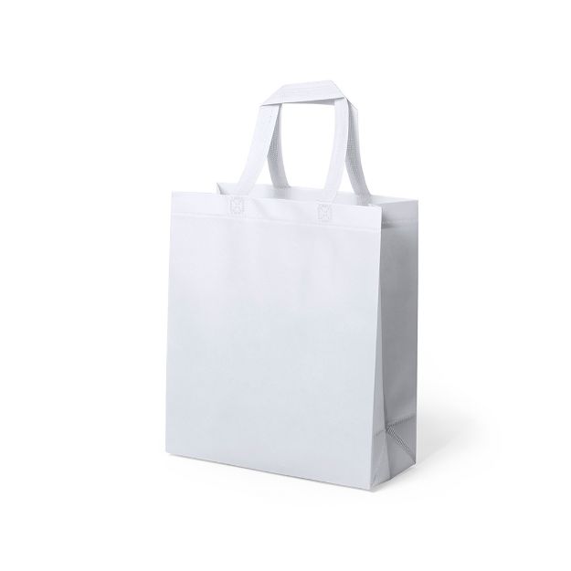 winkeltas non-woven gelamineerd calcula - wit