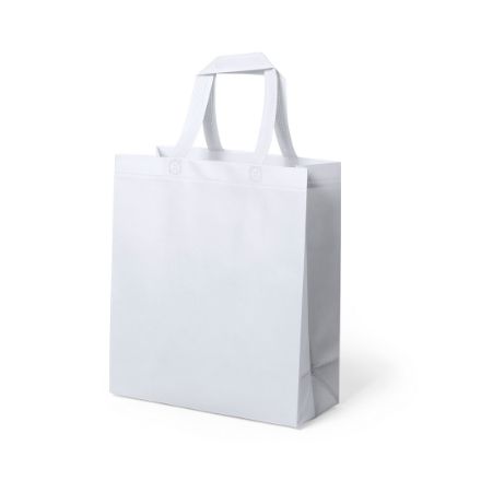 winkeltas non-woven gelamineerd fimel - wit