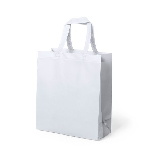 winkeltas non-woven gelamineerd fimel - wit
