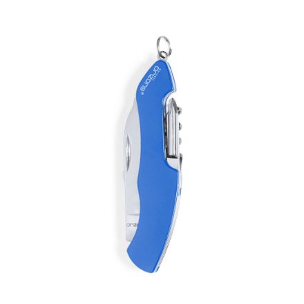 zakmes, rvs, 10 functies - blauw