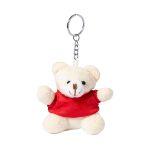 pluche beertje aan sleutelhanger - rood
