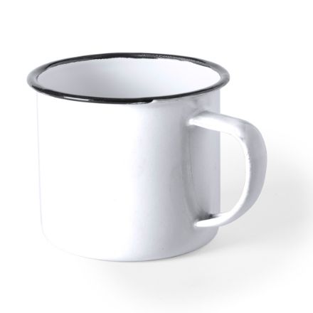 metalen emaille mok 380 ml - wit