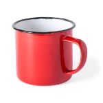 metalen emaille mok 380 ml - rood