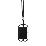 siliconen lanyard voor smartphone - zwart