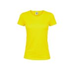 dames t-shirt 150 gr/m2 katoen maten: s-xxl - geel