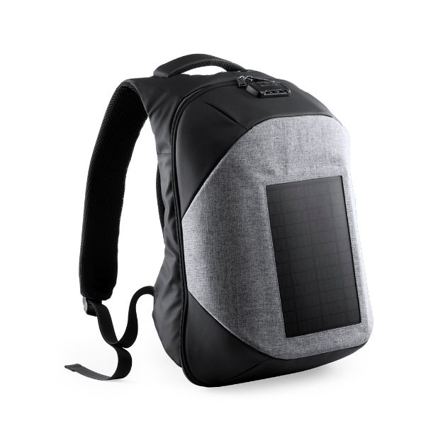 laptoptas met zonnepaneel voor oplader