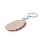 ovale beukenhouten sleutelhanger